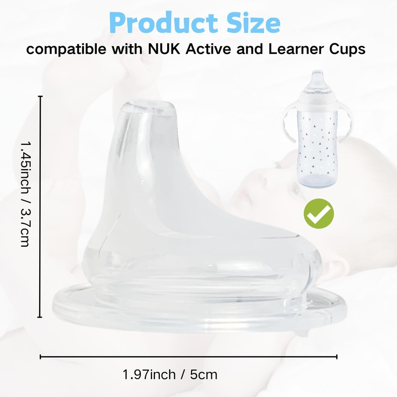 4 Pack Replacement Silicone Spout Compatible with NUK Active and