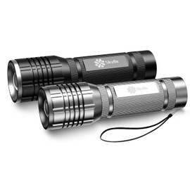 Skylla Flashlight LED Torch Tactical Small Flashlights Powerful high Lumens with 5 Modes Waterproof Flash Light for Home Outdoor Camping Emergency for Student Dorm Essentials Camper Gear (2 Pack)