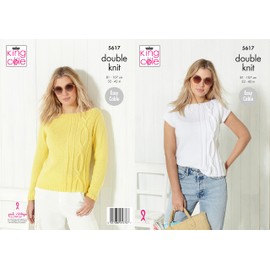 King Cole 5617 Knitting Pattern Womens Sweater and Top in Paradise Beaches DK,Multicolor,32" - 42" (81cm - 107cm) Bust.