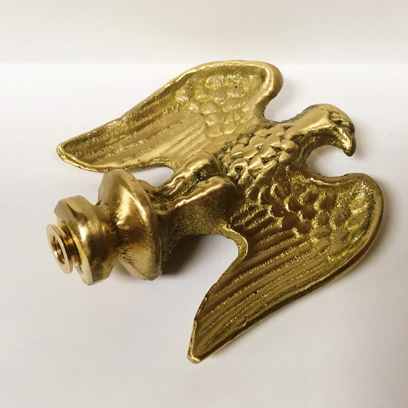 Lamp Finial-Solid Cast Brass Eagle Highly Detailed W/Dual Threads, WB