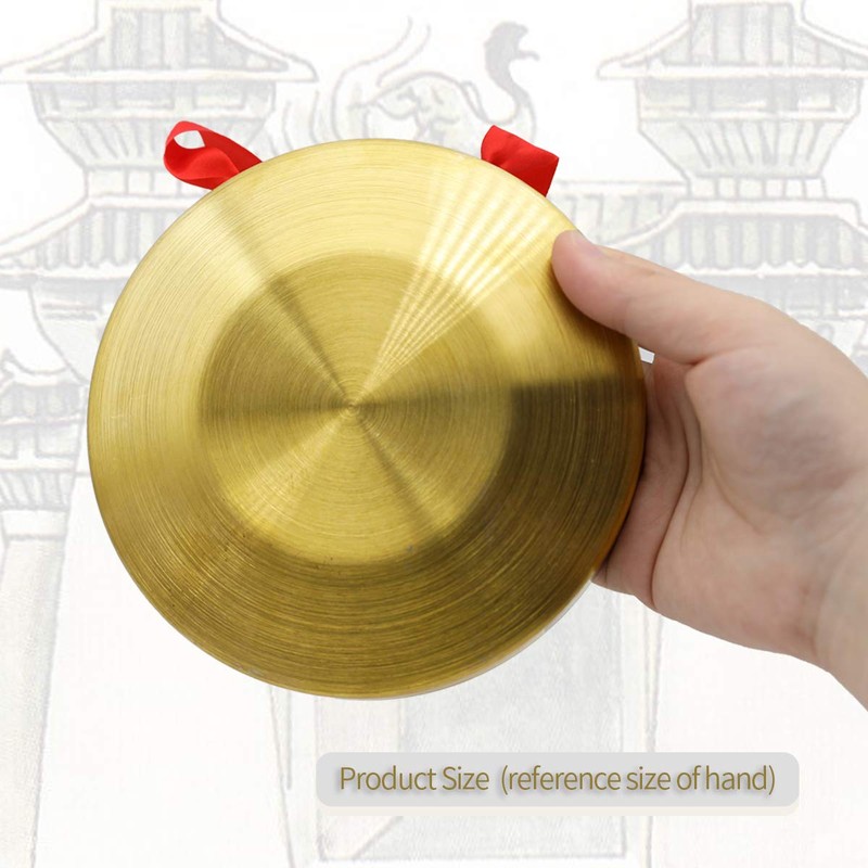GTHER 15cm 5.9in Chinese Traditional Percussion Instrument Gong with Wooden