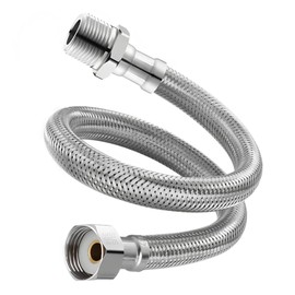 IUSOT Stainless Steel Flexible Tap Hose, 60cm Shower Hose Extension for Kitchen & Bathroom, Flexi Pipe for Tap, Shower Pipe