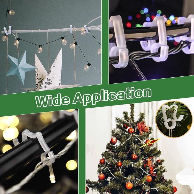 Christmas Light Clips Hooks, 50 PCS Gutter Hooks for Outdoor
