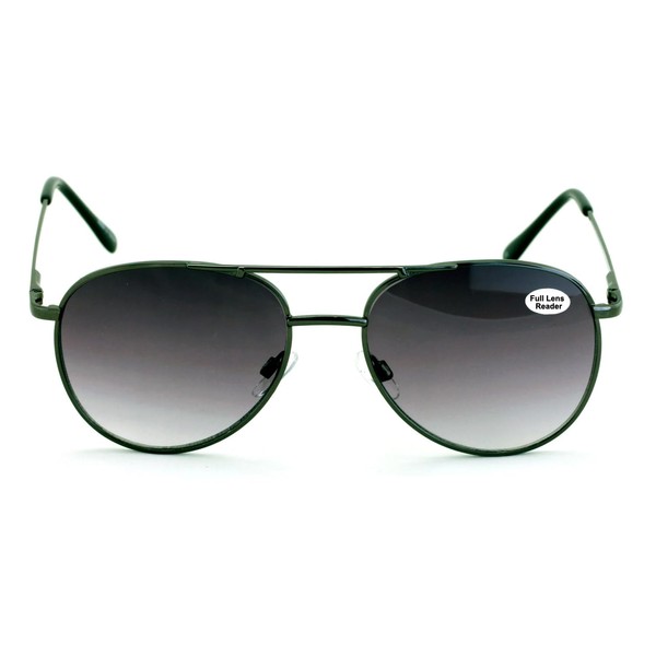 V.W.E. Metal Tinted Reading SunGlasses - Spring Hinge Tear Drop