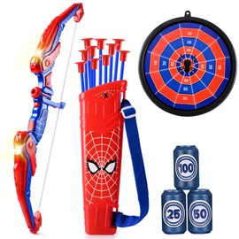 Bow and Arrow for Kids 4 5 6 7 8 with LED Lights-Indoor Outdoor Sport Gifts
