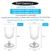 Party Essentials Disposable 2-Piece Plastic Wine Glasses/Stemmed Cups, For Drinks,