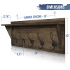 HBCY Creations Rustic Brown Solid Wood Wall Mounted Coat Rack
