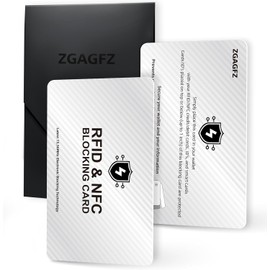 2 Pack RFID Blocking Card, NFC Debit Credit Card Passport Protector, Entire Wallet Protection Blocker Set for Men & Women, Smart Slim Design Perfectly fits in Wallet and Purse-Silver(Silver-2PCS)