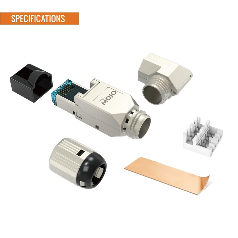 Tecmojo CAT8 Shielded RJ45 connector, Tooless Field Plug 40Gigabit, 2