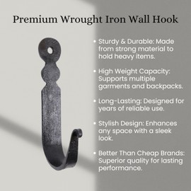 Therealreyaz Set Of 3 Hand Forged Round Shape -Wrought Iron Coat Hooks Wall Art Decor-Round Shape Hangers And Key Holder-Clothes Rack And Backpack Hanger-Coat Hooks Home Decor For Storage, Living Room