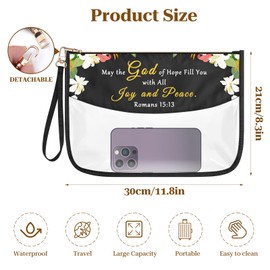 Christian Gifts for Family Religious Bible Verse Cosmetic Bag Christmas Birthday Gifts for Sister Friend Mom Church Gift Travel Makeup Bag Scripture Faith Gift Zipper Clear Toiletry Pouch