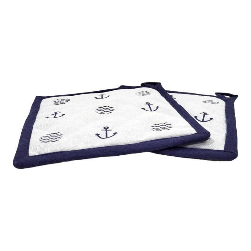 BUSDUGA 4354 Set of 2 Pot Holders in Maritime Style,