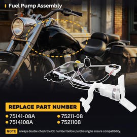 Fuel Pump Assembly Fit for Harley-Davidson Softail FXST FXSTC FLST FLSTF FLSTN 2008-2010 FXSTB 2008-2009 FLSTC 2008 Replaces 75141-08A 75211-08