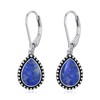 Lapis Lazuli Earrings 925 Sterling Silver Boho Hypoallergenic Retro Oxidized