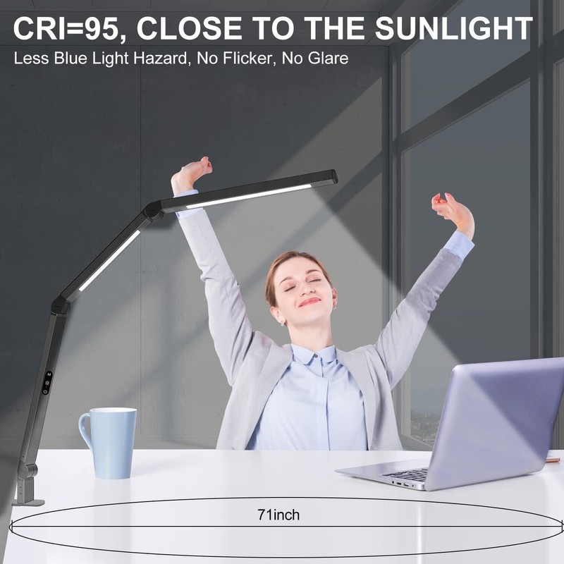 Micomlan LED Desk Lamp with Clamp, Architect Desk Lamp with