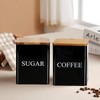 Bekith 3 Pack Tea Sugar Coffee Canister Set with Bamboo
