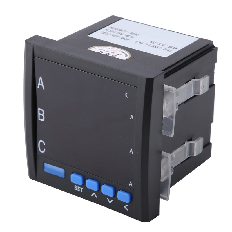 Digital Intelligent Display Three Phase Programmable AC Ammeter(Black)