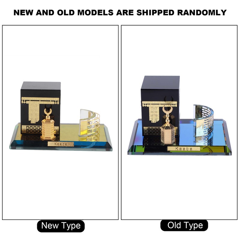 Muslim Crystal Gilded Kaaba Three Piece Model Islamic Building Handicrafts