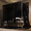 VETHIN 4 Corners Post Princess Bed Canopy Curtain Double Layer