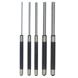 5 Pc Steel 8'' long Drive Pin Punch Set Knurled body Punches Tool Set