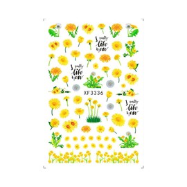 Generic Daisy Be Mine Dandelion Flowers Leaf Extra Thin 3D Nail Stickers Xf3336 Nail Wraps Stickers Manicure Supplies for Women Nails Full Long Lasting Easy Apply and Remove