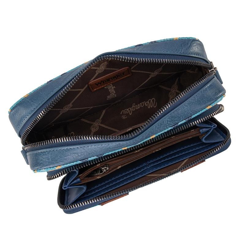 Wrangler Crossbody Bag for Women Boho Aztec Small Multi Pocket