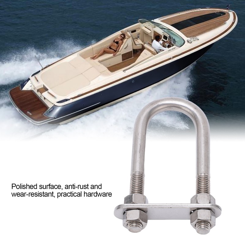 12x130mm Marine Bow Stern Eye U Bolt with Adjustable Screw