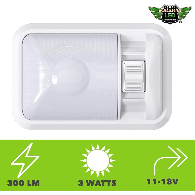 Leisure LED 12V Ceiling Dome Light for Trailer/Camper