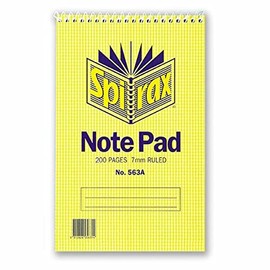 Spirax 563A Notebook Reporters Top Opening 200X127Mm 200 Page