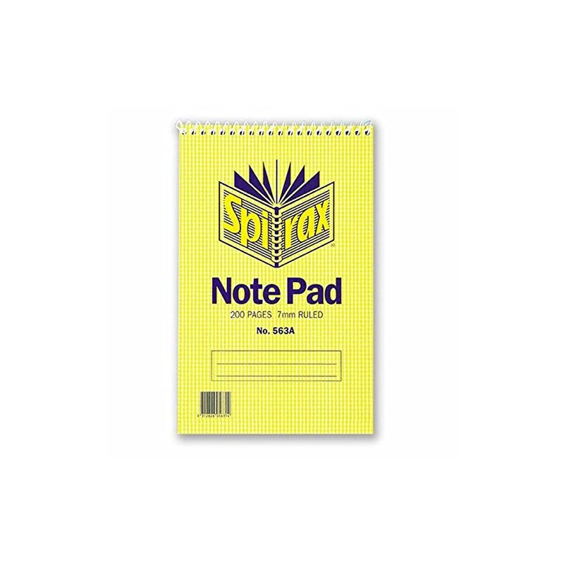 Spirax 563A Notebook Reporters Top Opening 200X127Mm 200 Page