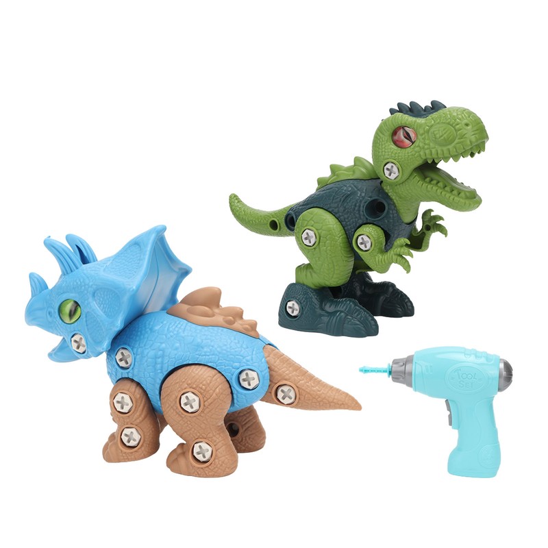2 Sets Dinosaur Assemble Toy Develop Hand On Ability Educational