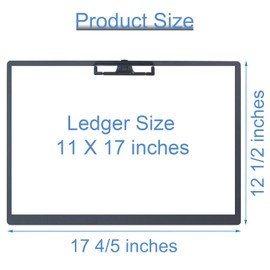 Acocony 11x17 Clipboard Aluminium with Pen Holder Extra Large Clipboard Landscape Super Hard 11 x 17 Clipping Board Black Pack of 1