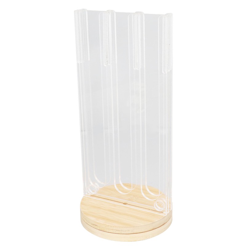Coffee Capsule Holder Acrylic Bamboo Wood 48 Holes Rotatable Pod
