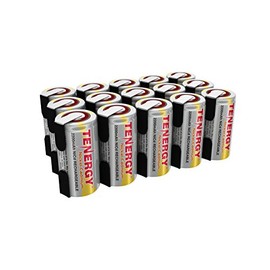 Tenergy 2200mAh Sub C NiCd Battery for Power Tools, 1.2V Flat Top Rechargeable Sub-C Cell Batteries with Tabs, 15-Pack