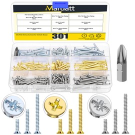 Mardatt 301Pcs M3.2 x 15/25/40mm Countersunk Flat Head Machine Screws Kit, Extra Long Outlet Screws, Phillips Slotted Full Thread Device Mounting Screw Wall Plate Screw for Switch Boxes