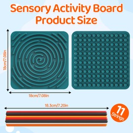 ZONBBEE Sensory Activity Board Sensory Items Toys for Toddlers Kids Classroom,Sensory Toys for Kids 3+ & Adults with Autism Fidget Toys for Calming,Stress,Anxiety with 11 Strings(Blue)