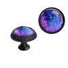 Elohiym 4 Pack Nebula Purple Galaxy Drawer Pulls,Black Cabinet Knobs