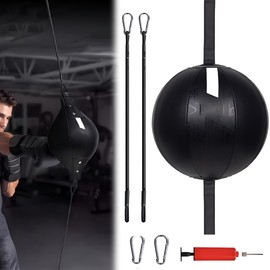 CHSG Hanging Speed Ball, 77cm Bungee Cord Double End Speed Ball, Boxing Reflex Dodge Ball, Training Including Pump, Muay Thai Karate, Taekwondo Training, Quick Installation In 60 Second