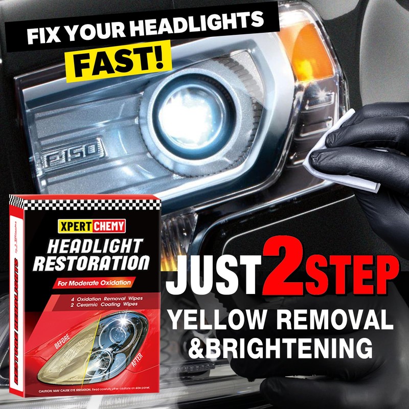XPERTCHEMY Headlight Restorer Kit,Fast-2 Step Process Headlight Restoration Kit for