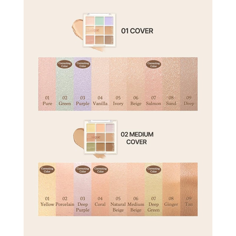 dasique Pro Concealer Palette (01 Cover) | Colour Corrector |