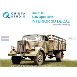 Quinta Studio QTSQD35116 1:35 Quinta Studio Interior 3D Decal - Opel Blitz (ITA/ZVE kit)