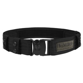 FREE SOLDIER 100% Teflon Tactical Belt with Plastic Buckle Military Style Men Outer Belt (56"*2", Black)