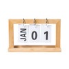 Perpetual Folding Calendar Bamboo Wood Desk Calendar for Office, Household