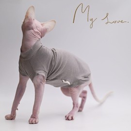 Hairless Cat Clothes Cotton Stretch and Confortable Sphynx Cat Clothes,Cat Apparel for Devon Rex, Cornish,Peterbald, Small Cats and Dogs (Large)