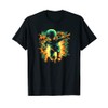 Retro Martian Alien Running with Ray Gun T-Shirt