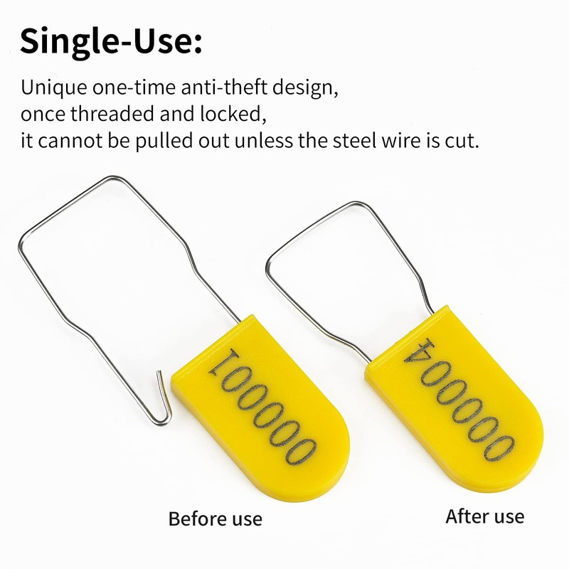 LeadSeals 50PCS Plastic Padlock Security Seals Metal Wire Padlocks Electric