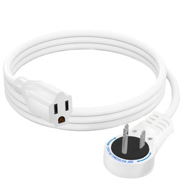 ELECTERY 360 Degree Rotating Flat Plug Extension Cord – Flat Plug Power Strip Plug Extension Outlet – White Extension Cord with Flat Wall Plug – Power Cord Extension for Home, Office – 3 Ft