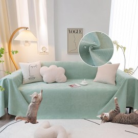 STACYPIK Green Pets Couch Cover Waterproof Sofa Cover for 2 Cushion Couch Non-Slip Couch Cover for Dogs, Anti-Scratch Furniture Protector, Washable Loveseat Cover for Couch Outdoor Blanket-71X118IN