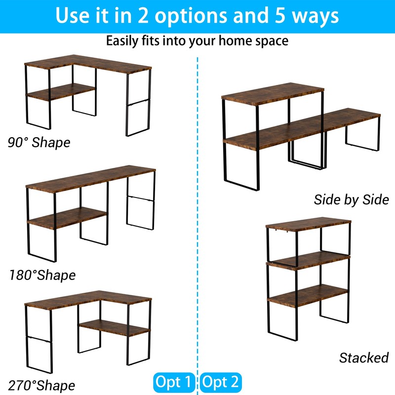 Golener Countertop Organizer Corner Shelf, 2 Tier Adjustable Stackable Corner