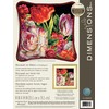 Wilton Dimensions Flower Bouquet on Black Needlepoint Embroidery Kit, 14"